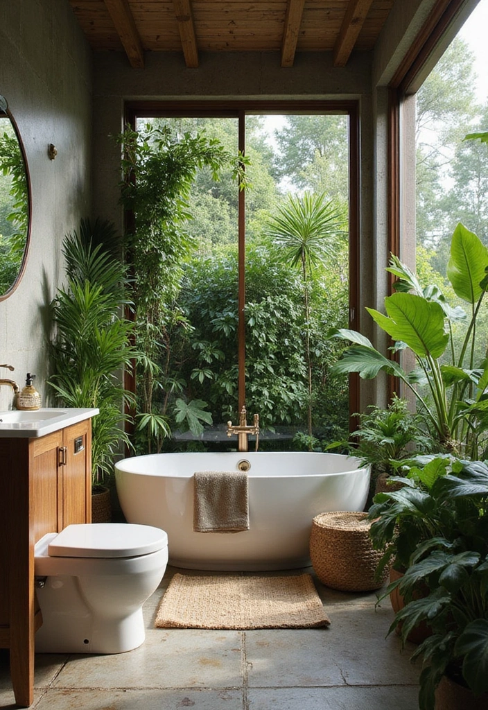 18 Stunning Bathroom Makeovers Under $500 (You Won't Believe #12!) - 5. Lush Botanical Retreat