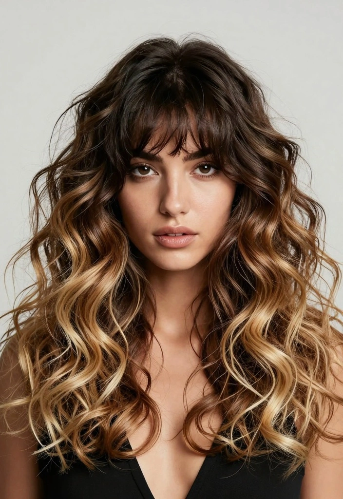 20 Timeless Hairstyles That Radiate Elegance and Confidence - 18. Dark Roots with Light Bangs and Curls 1