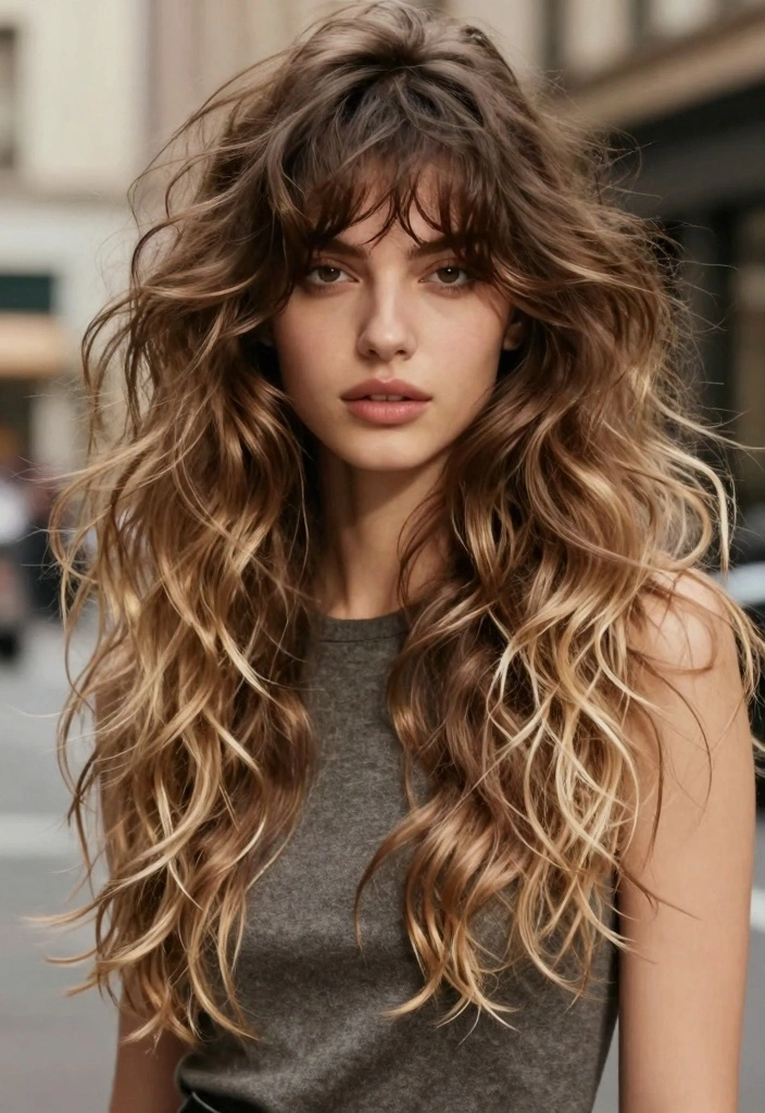 20 Timeless Hairstyles That Radiate Elegance and Confidence - 6. Textured Bangs with Loose Waves 1