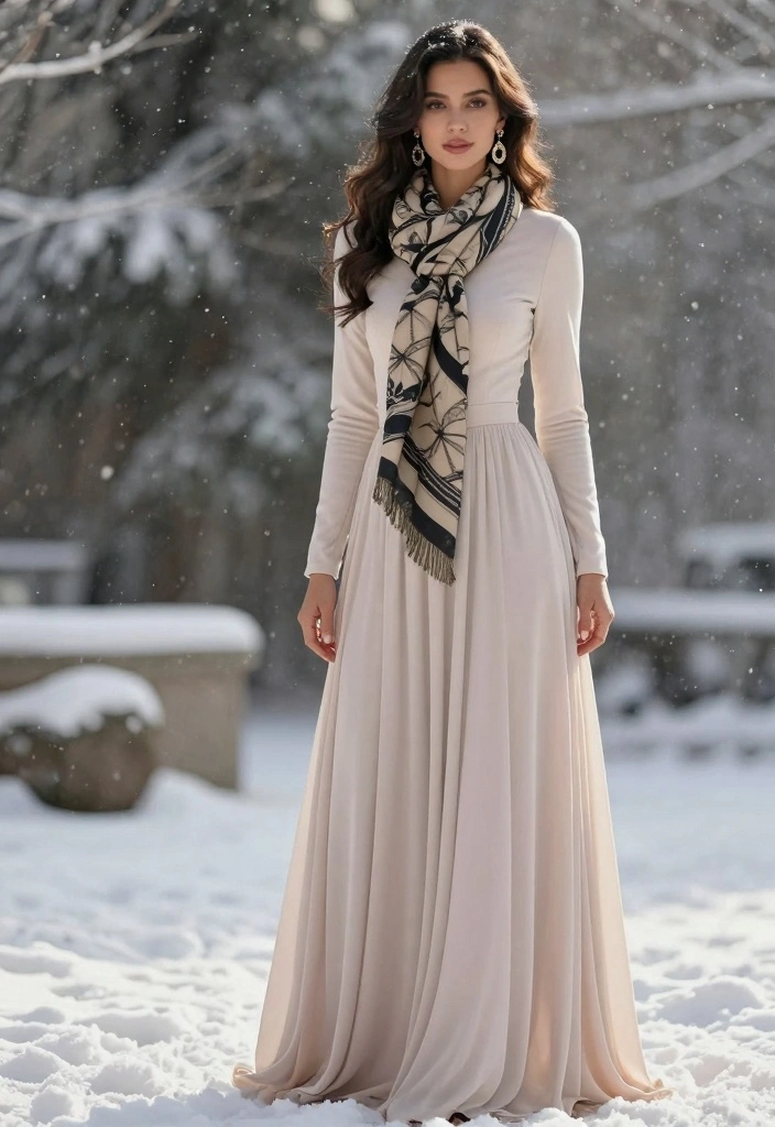 21 Sizzling Winter Date Night Outfit Ideas That Will Steal the Show (Check Out #3!) - 11. Ethereal Charm with a Maxi Dress 1