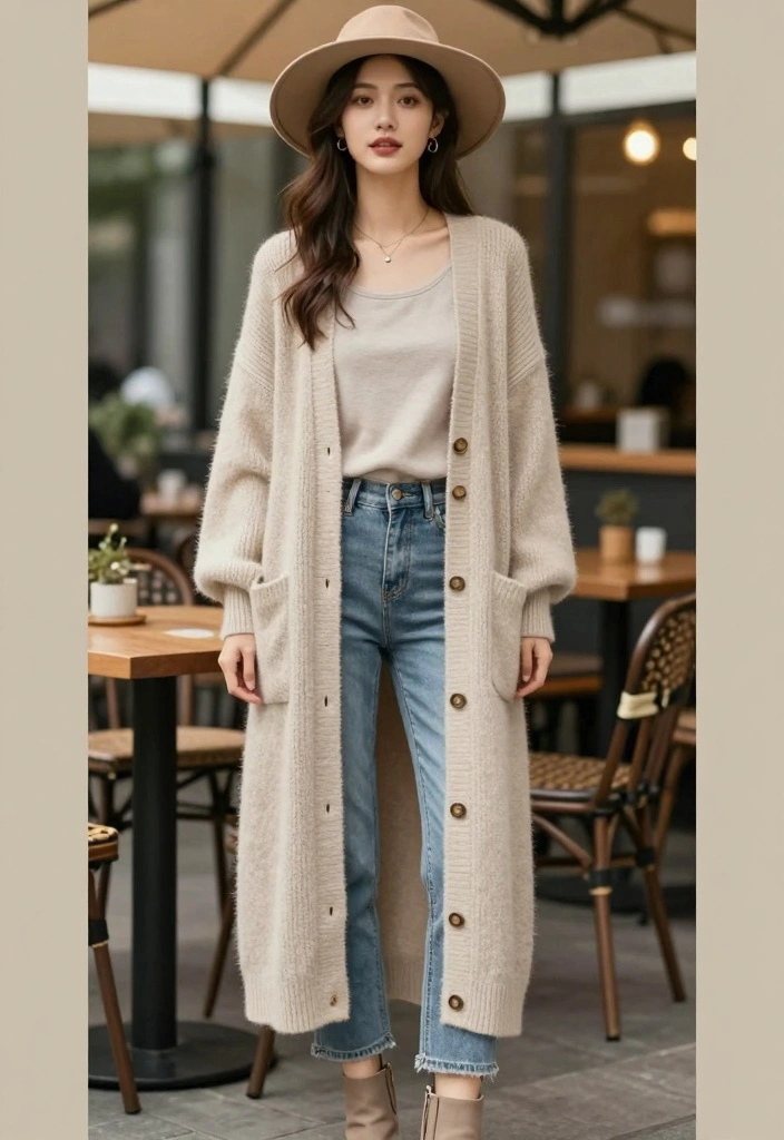 21 Sizzling Winter Date Night Outfit Ideas That Will Steal the Show (Check Out #3!) - 16. Boho Vibes with a Maxi Cardigan 1