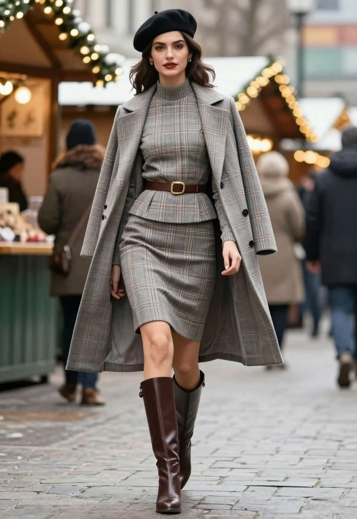 21 Sizzling Winter Date Night Outfit Ideas That Will Steal the Show (Check Out #3!) - 6. Vintage Inspiration with a Plaid Ensemble 1