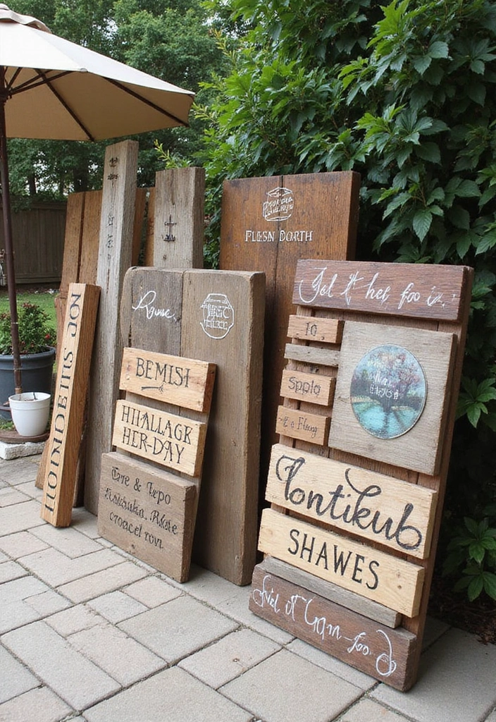 22 Beautiful Patio Decor Ideas That Will Make You the Envy of the Neighborhood! - 13. Customized Signage