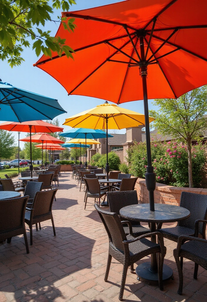 22 Beautiful Patio Decor Ideas That Will Make You the Envy of the Neighborhood! - 16. Colorful Patio Umbrellas