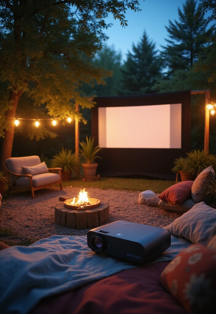 22 Beautiful Patio Decor Ideas That Will Make You the Envy of the Neighborhood! - 18. Outdoor Movie Setup