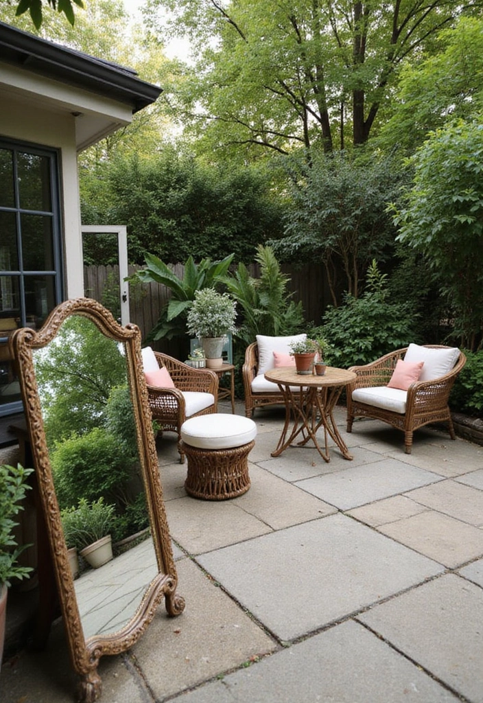 22 Beautiful Patio Decor Ideas That Will Make You the Envy of the Neighborhood! - 19. Reflective Decor