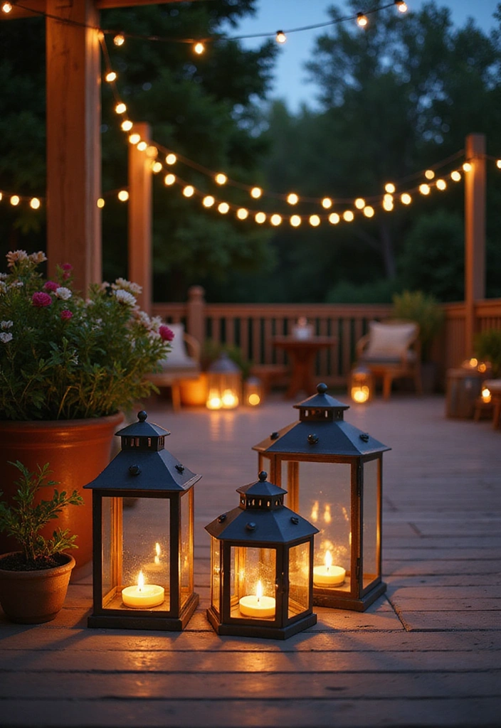 22 Beautiful Patio Decor Ideas That Will Make You the Envy of the Neighborhood! - 5. Charming Lanterns