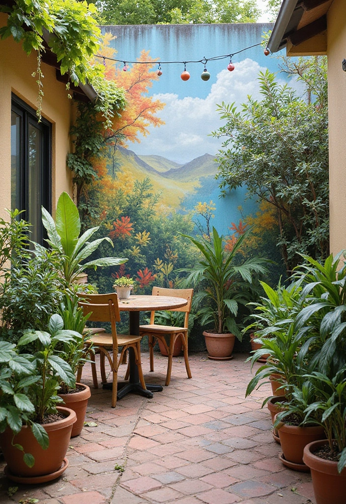 22 Beautiful Patio Decor Ideas That Will Make You the Envy of the Neighborhood! - 7. Artistic Wall Murals