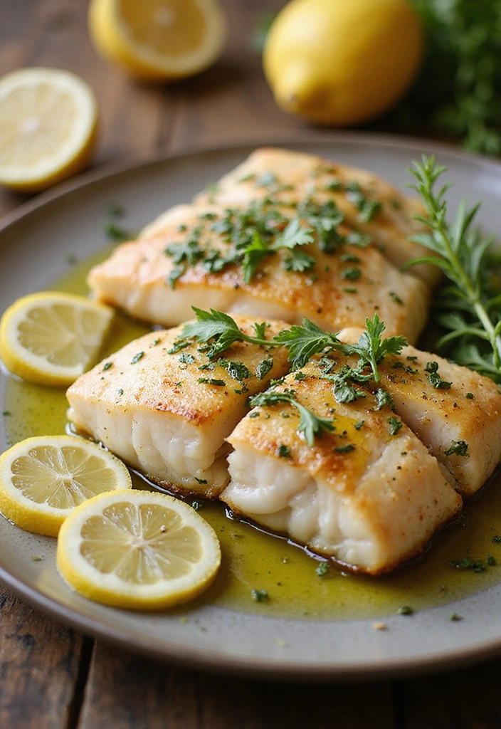 22 Tasty Pan Seared Mediterranean Cod Recipes That’ll Impress Your Guests! - 1. Lemon Herb Cod with Olive Oil