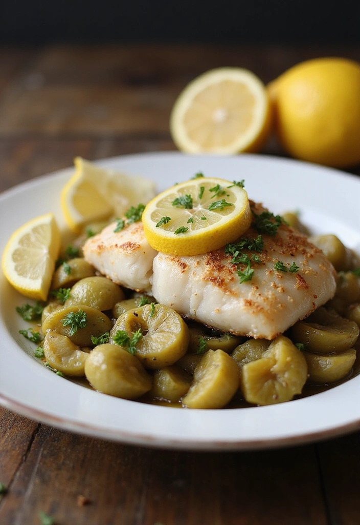 22 Tasty Pan Seared Mediterranean Cod Recipes That’ll Impress Your Guests! - 11. Mediterranean Cod with Artichokes and Lemon
