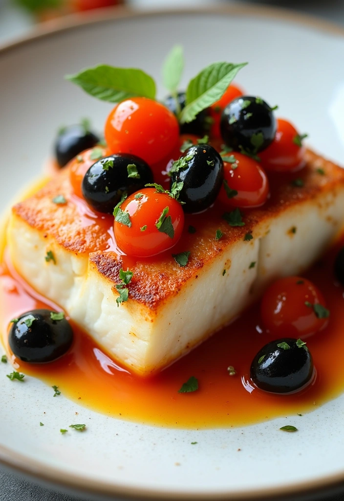 22 Tasty Pan Seared Mediterranean Cod Recipes That’ll Impress Your Guests! - 2. Mediterranean Cod with Tomatoes and Olives