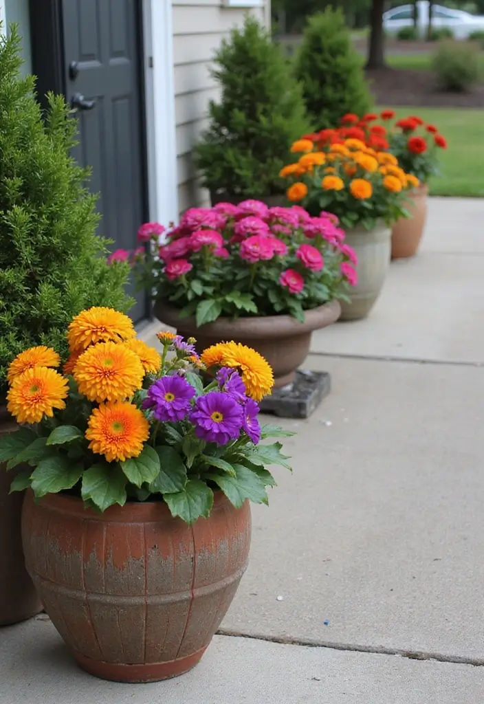 25 Curb Appeal Tips That Real Estate Pros Swear By (Transform Your Home's First Impression!) - 16. Colorful Planters