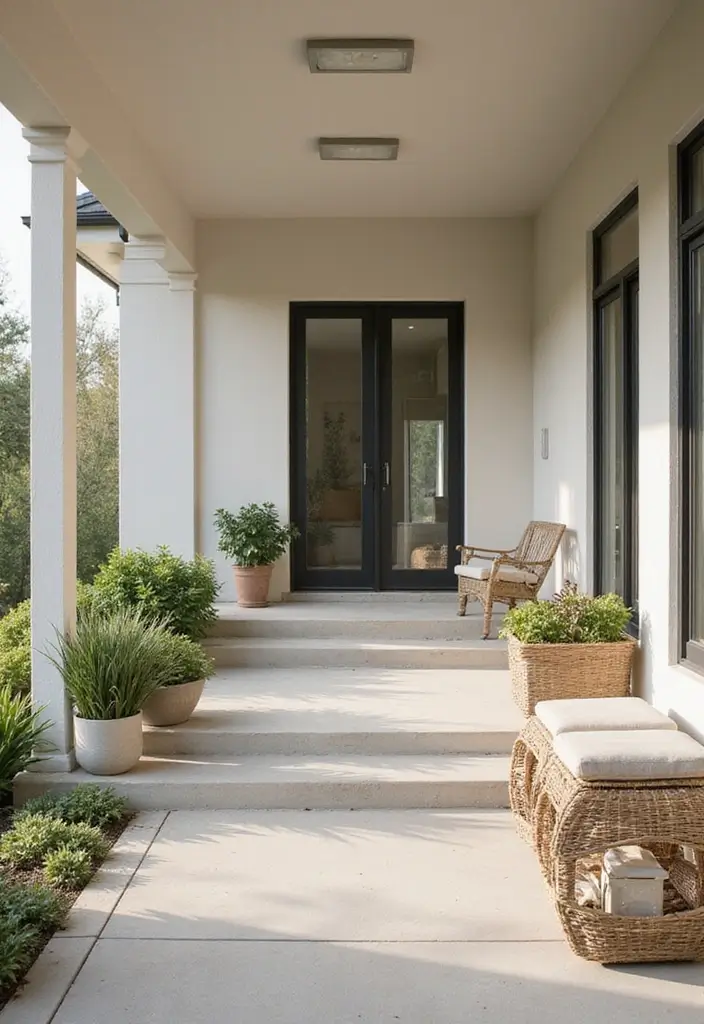33 Stunning Porch Decor Ideas That Will Wow Your Guests Instantly! - 25. Minimalist Approach