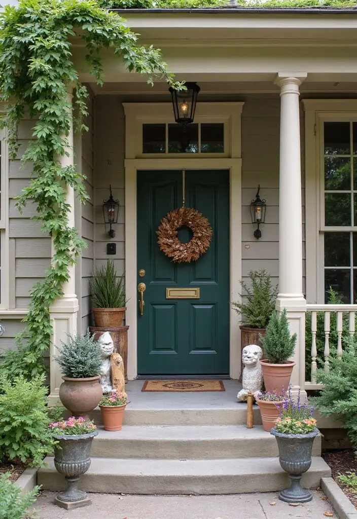 33 Stunning Porch Decor Ideas That Will Wow Your Guests Instantly! - 29. Outdoor Art Displays