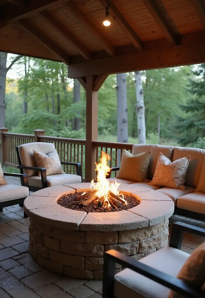 33 Stunning Porch Decor Ideas That Will Wow Your Guests Instantly! - 7. Cozy Fire Pit