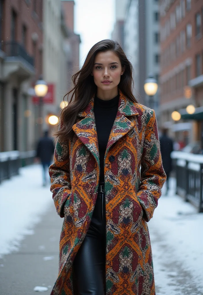 42 European Winter Outfits You'll Want to Copy This Season (Wait Until You See #12!) - 12. Statement Coats: Bold Patterns and Colors