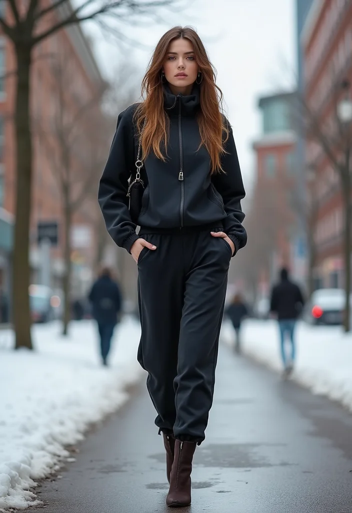 42 European Winter Outfits You'll Want to Copy This Season (Wait Until You See #12!) - 22. Sporty Elegance: Tracksuits and Heels