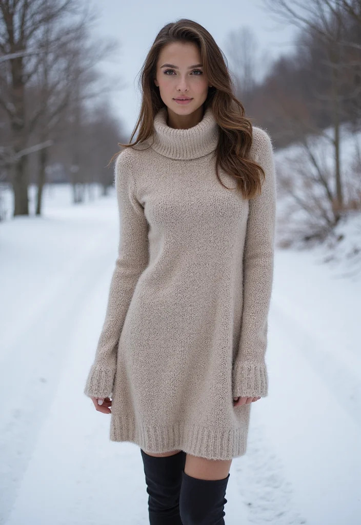 42 European Winter Outfits You'll Want to Copy This Season (Wait Until You See #12!) - 25. Sweater Dresses: Effortless Elegance