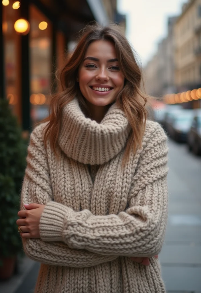 42 European Winter Outfits You'll Want to Copy This Season (Wait Until You See #12!) - 36. Chunky Knits: A Cozy Must-Have