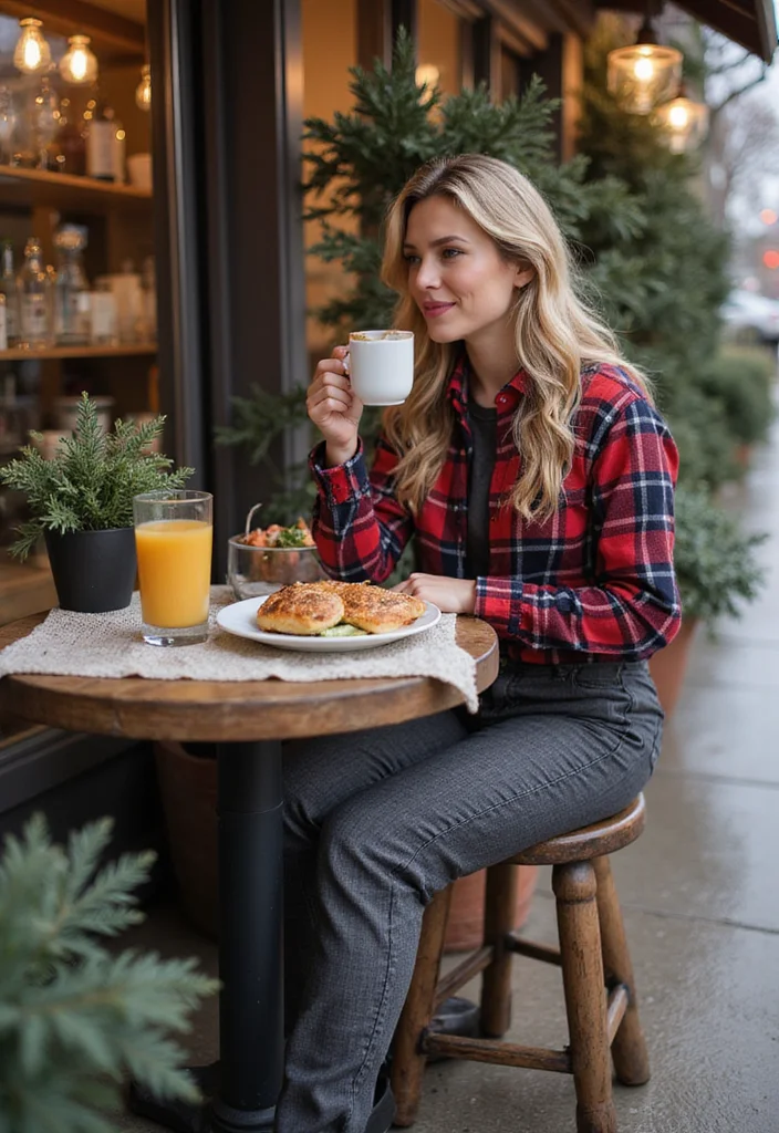 42 European Winter Outfits You'll Want to Copy This Season (Wait Until You See #12!) - 6. The Classic Plaid: Tailored Pants and Flannel