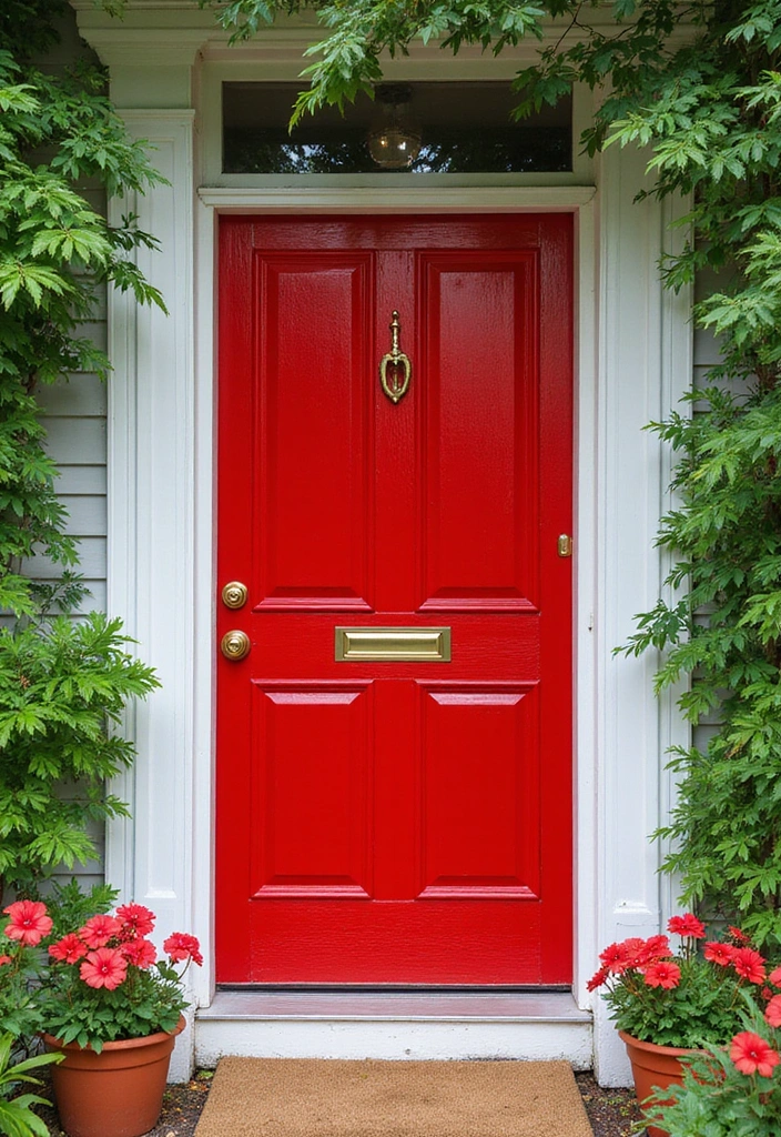 45 Best Front Door Colors That Will Transform Your Home's Curb Appeal! - 1. Classic Red