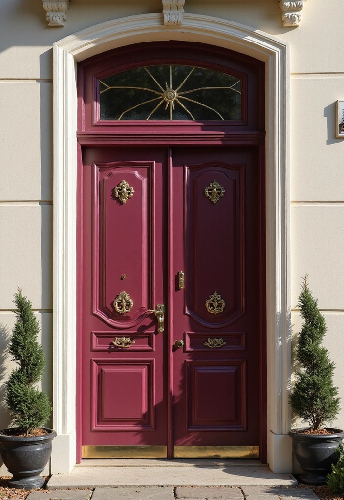 45 Best Front Door Colors That Will Transform Your Home's Curb Appeal! - 14. Bold Burgundy