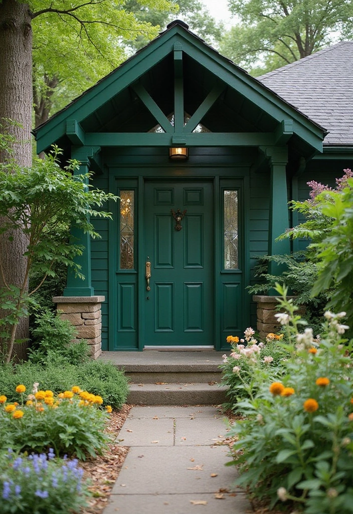 45 Best Front Door Colors That Will Transform Your Home's Curb Appeal! - 15. Forest Green