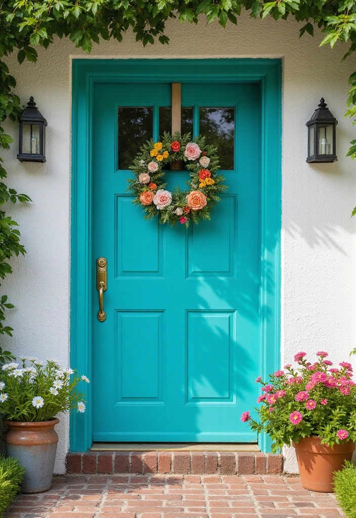 45 Best Front Door Colors That Will Transform Your Home's Curb Appeal! - 18. Bright Teal