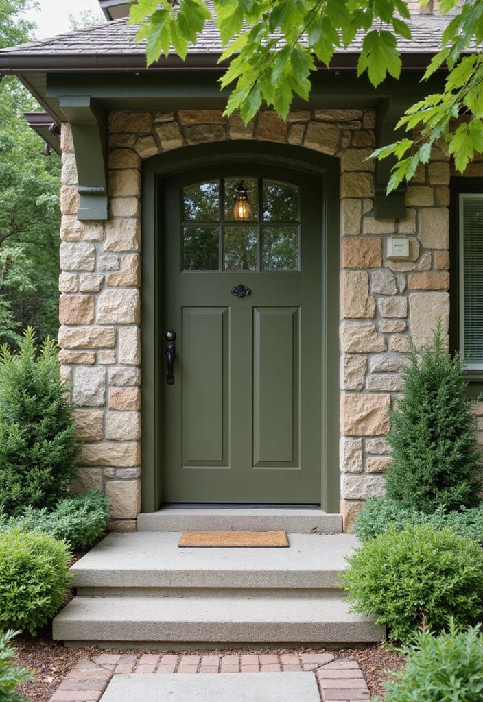 45 Best Front Door Colors That Will Transform Your Home's Curb Appeal! - 22. Olive Green