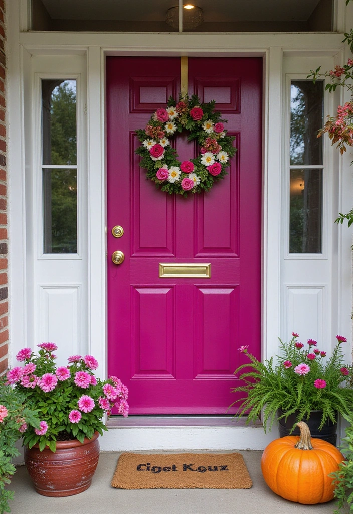 45 Best Front Door Colors That Will Transform Your Home's Curb Appeal! - 25. Bright Raspberry