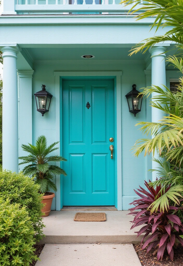 45 Best Front Door Colors That Will Transform Your Home's Curb Appeal! - 30. Turquoise