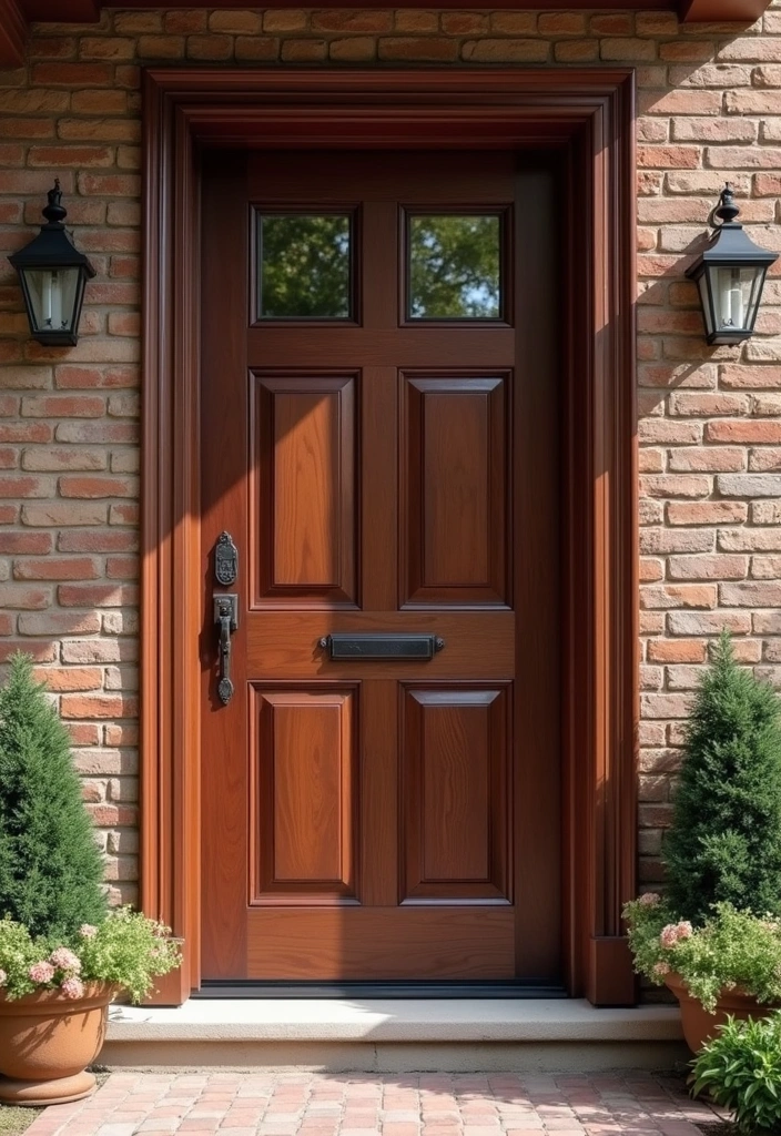 45 Best Front Door Colors That Will Transform Your Home's Curb Appeal! - 31. Rich Mahogany