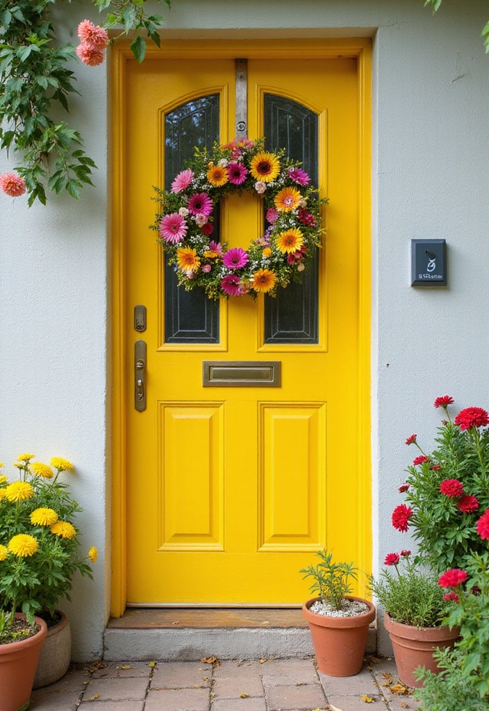 45 Best Front Door Colors That Will Transform Your Home's Curb Appeal! - 34. Dandelion Yellow