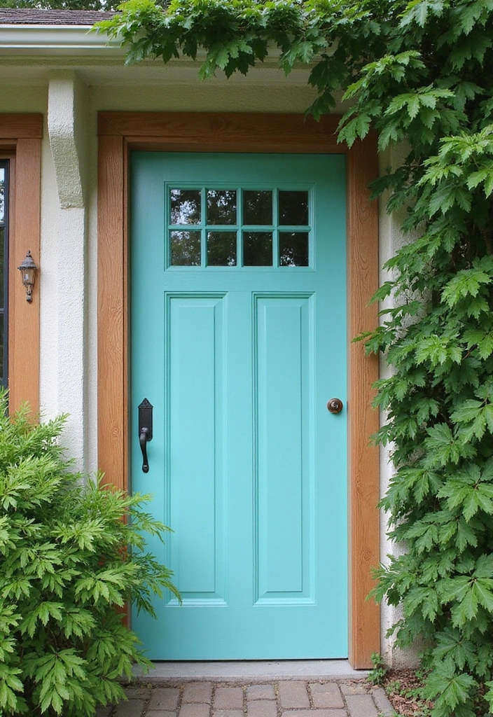 45 Best Front Door Colors That Will Transform Your Home's Curb Appeal! - 35. Cool Aqua