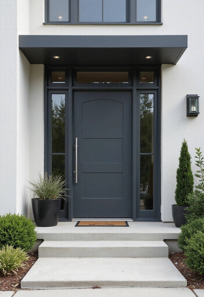45 Best Front Door Colors That Will Transform Your Home's Curb Appeal! - 4. Charcoal Gray