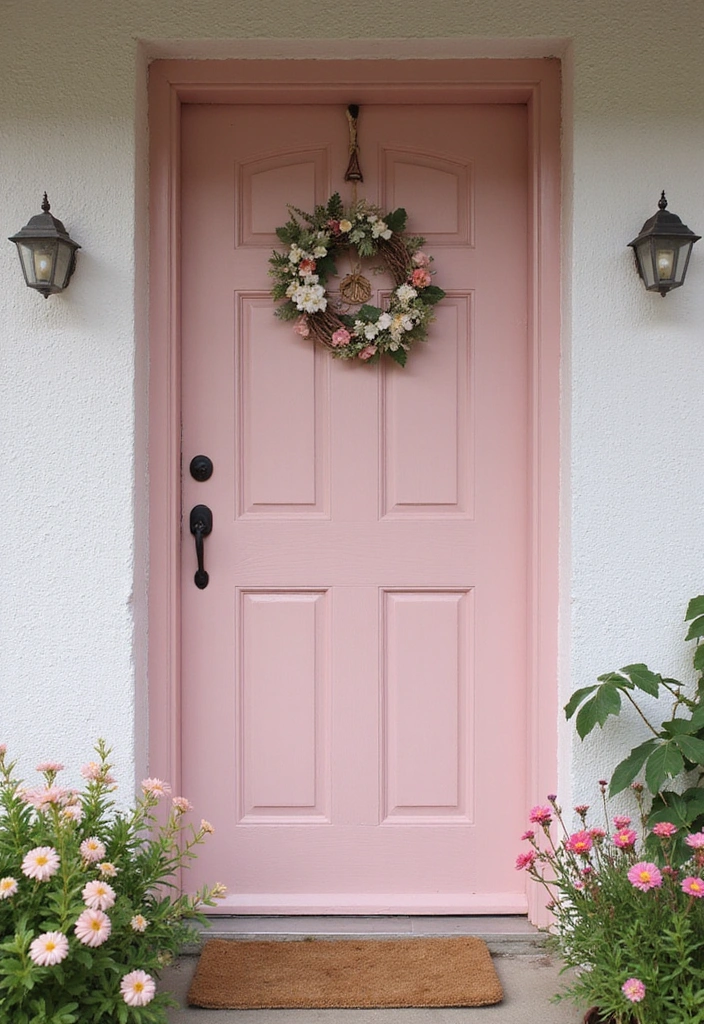 45 Best Front Door Colors That Will Transform Your Home's Curb Appeal! - 44. Blush Pink