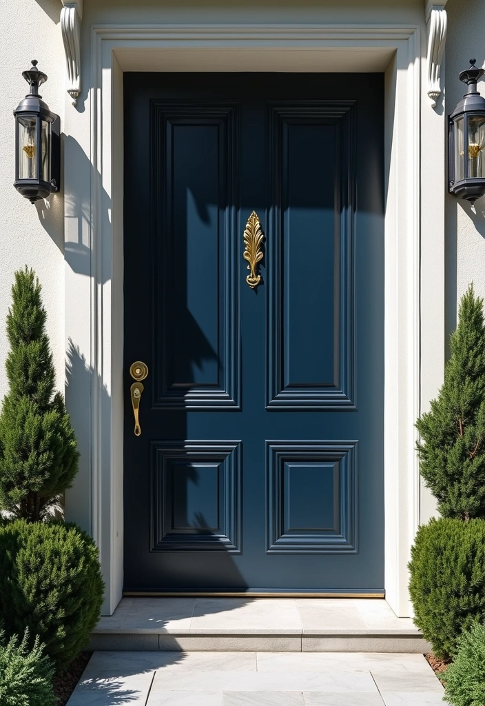 45 Best Front Door Colors That Will Transform Your Home's Curb Appeal! - 45. Midnight Blue
