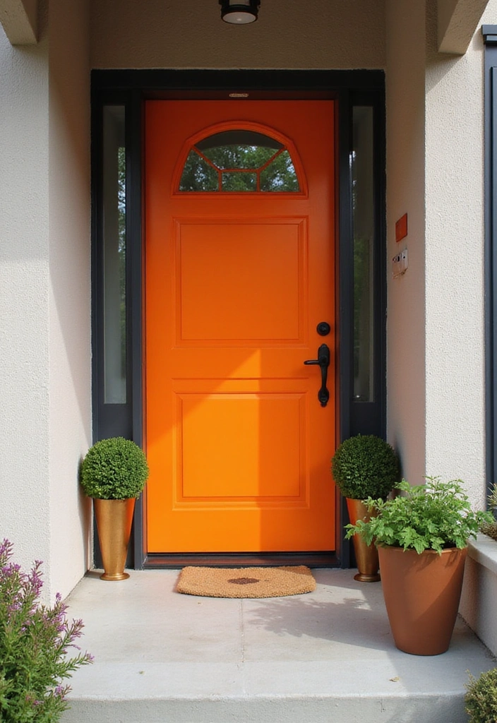 45 Best Front Door Colors That Will Transform Your Home's Curb Appeal! - 9. Vibrant Orange