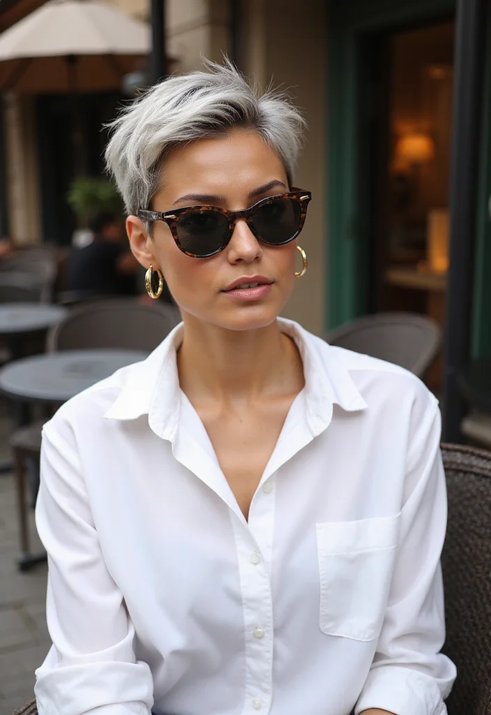 13 Gorgeous Grey Hairstyles for Women Over 50 That Will Turn Heads! - 5. Chic Salt-and-Pepper Pixie 1