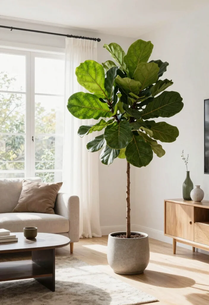 15 Indoor Plants That'll Boost Your Home Decor and Air Quality (Don't Miss #8!) - 6. Fiddle Leaf Fig: The Bold Statement Maker 1