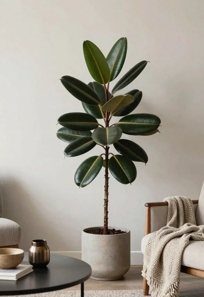 15 Indoor Plants That'll Boost Your Home Decor and Air Quality (Don't Miss #8!) - 7. Rubber Plant: The Glossy Charmer 1