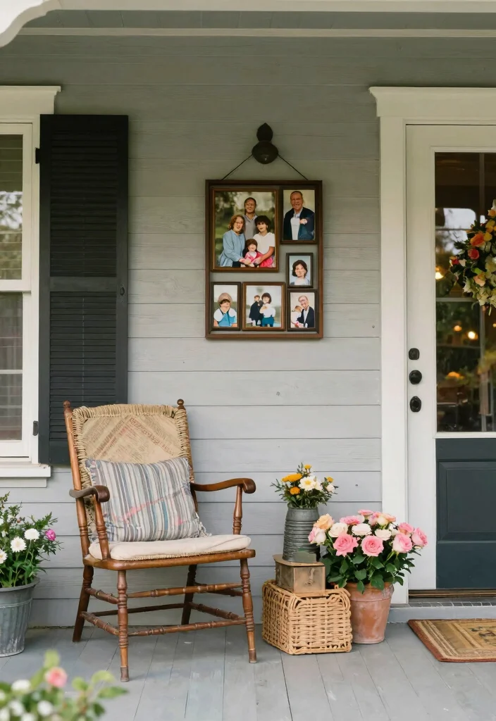 15 Stunning Front Porch Ideas for Every Season (Your Guests Will Be Amazed!) - 15. Personalized Touch with Family Heirlooms 1