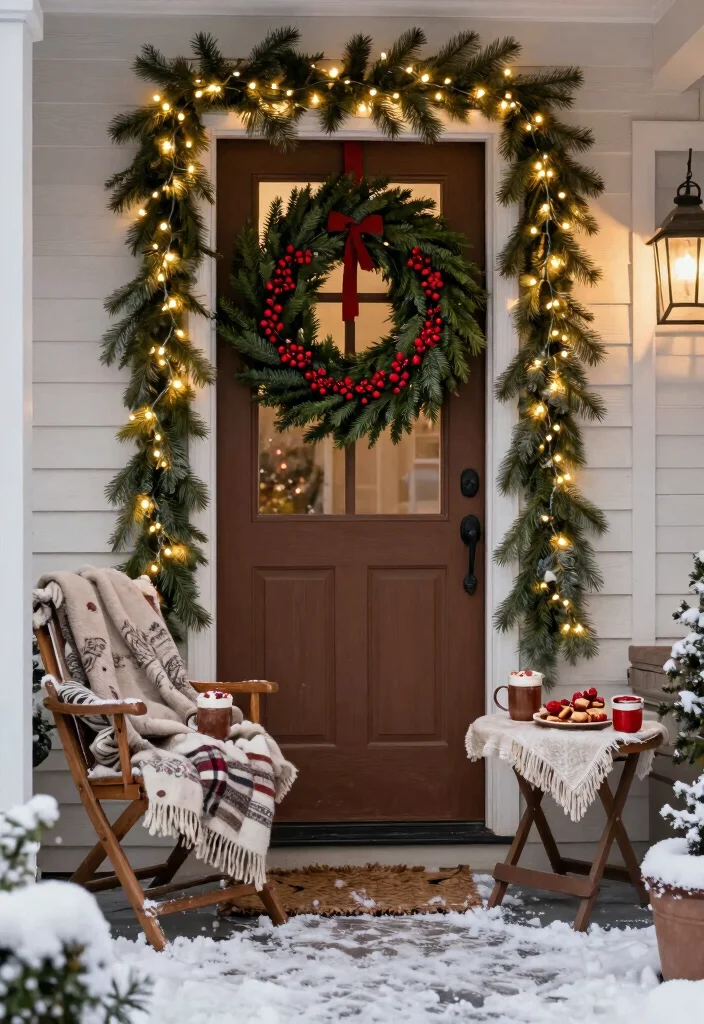 15 Stunning Front Porch Ideas for Every Season (Your Guests Will Be Amazed!) - 4. Winter Wonderland with Festive Decor 1