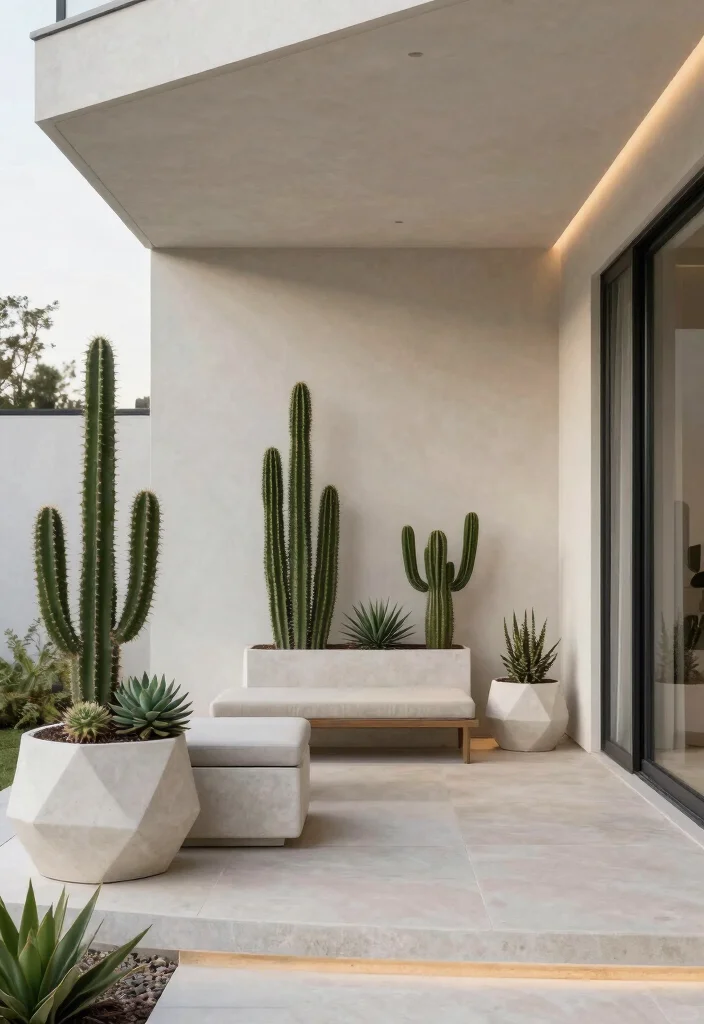 15 Stunning Front Porch Ideas for Every Season (Your Guests Will Be Amazed!) - 7. Minimalist Modern with Clean Lines 1
