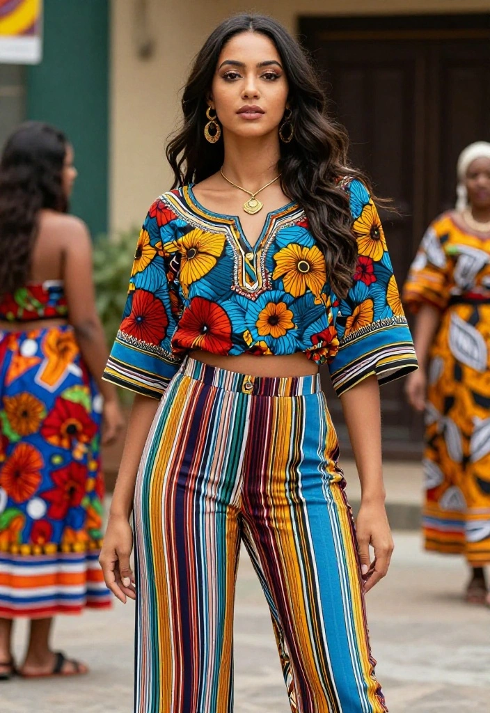 18 African Bohemian Looks That Will Transform Your Street Style Game! - 12. Cultural Print Mixing 1