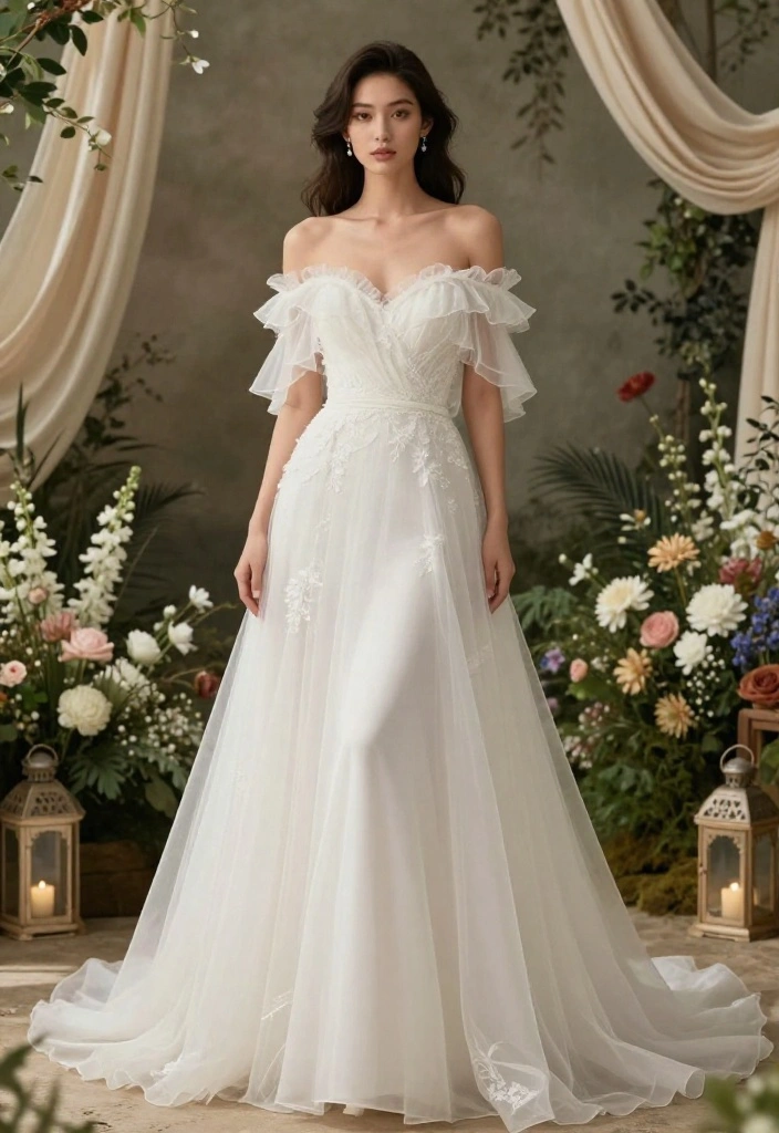18 Stunning Boho Wedding Dresses That Will Leave You Breathless! - 7. Off-the-Shoulder Styles 1
