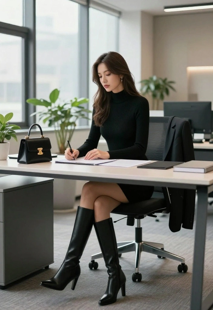 19 Sweater Dress and Knee-High Boots Outfits You’ll Wear on Repeat - 6. Chic Business Casual 1