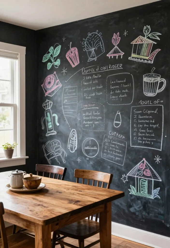 20 Charming Country Kitchen Touches You Never Knew You Needed! - 13. Chalkboard Walls 1