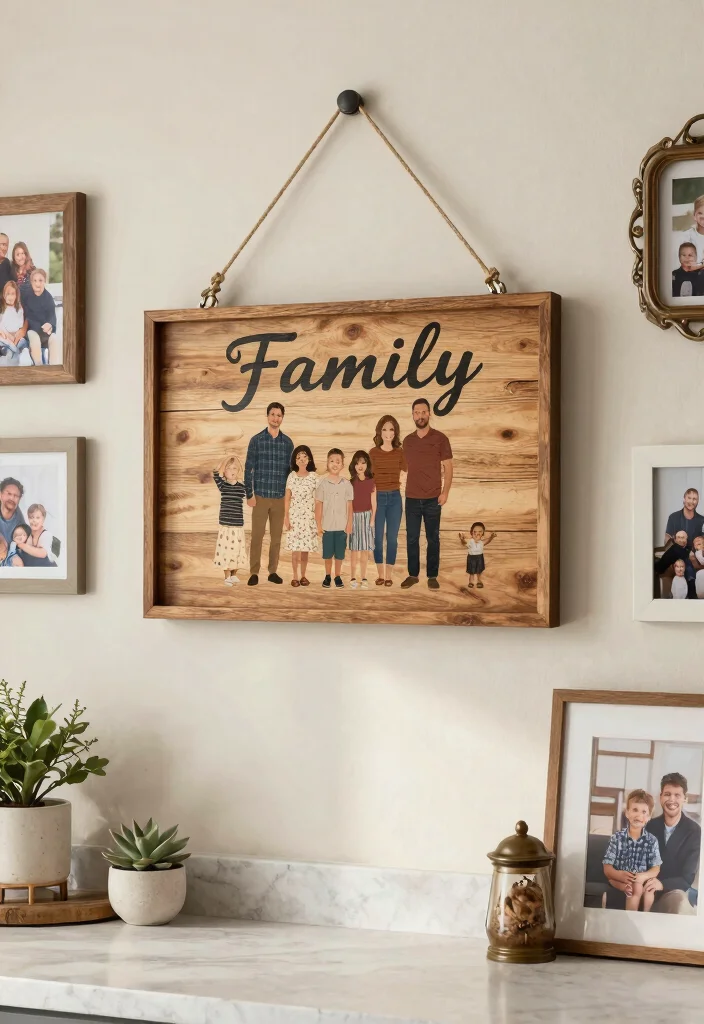 20 Charming Country Kitchen Touches You Never Knew You Needed! - 20. Personalized Family Sign 1