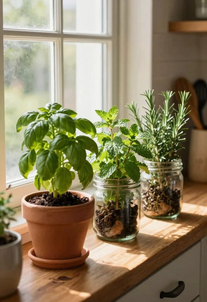 20 Charming Country Kitchen Touches You Never Knew You Needed! - 7. Herb Planters 1